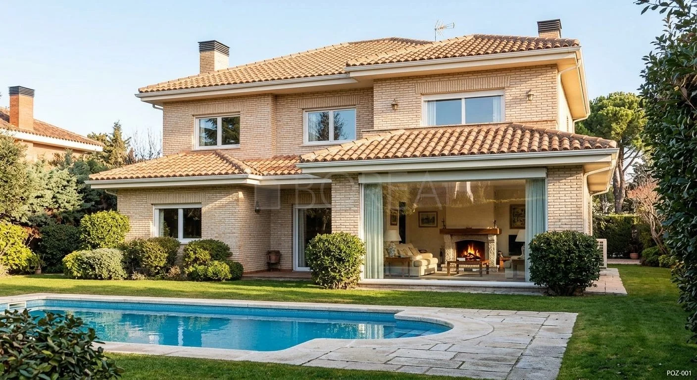 Casa con jardín y piscina