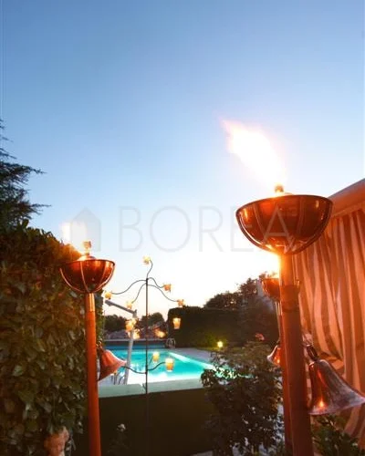 Antorchas en el jardín